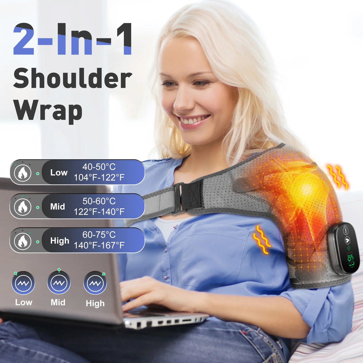 3 in 1 Vibration & Heating Shoulder Massager